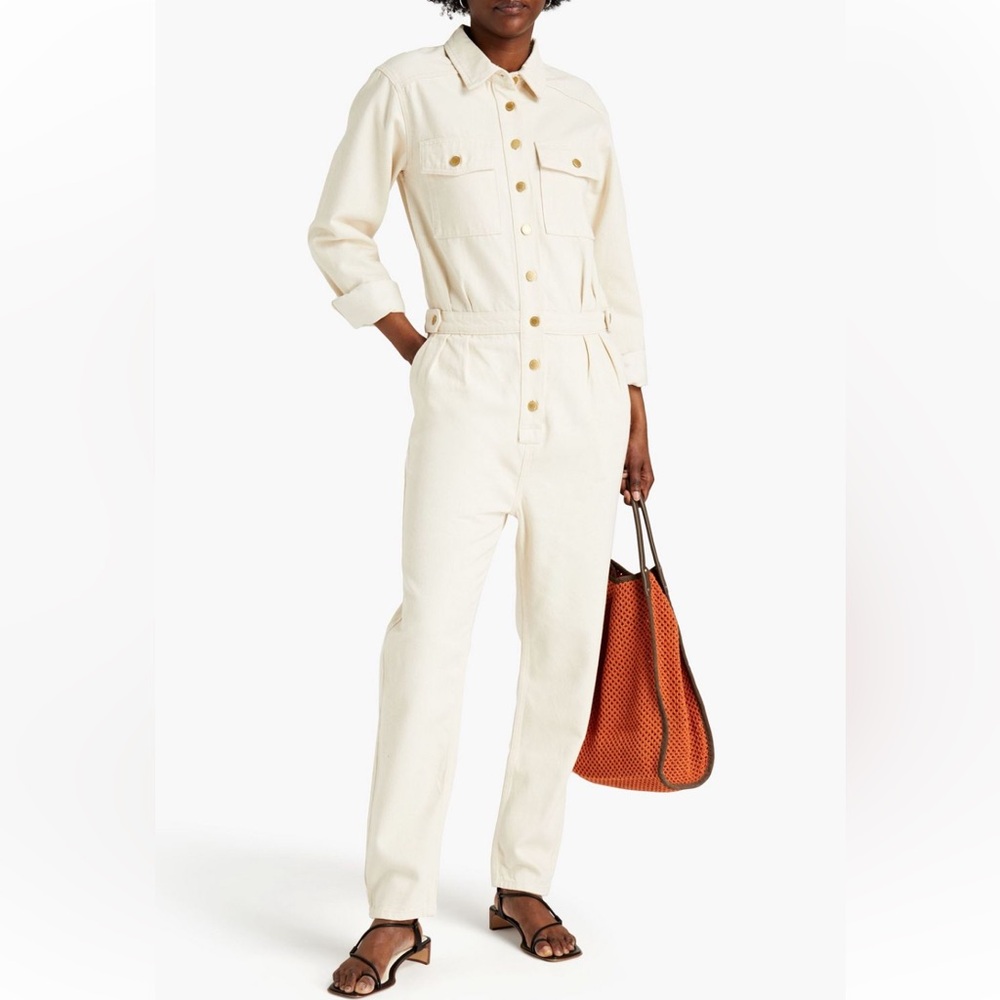 Triarchy Denim Jumpsuit in Off White